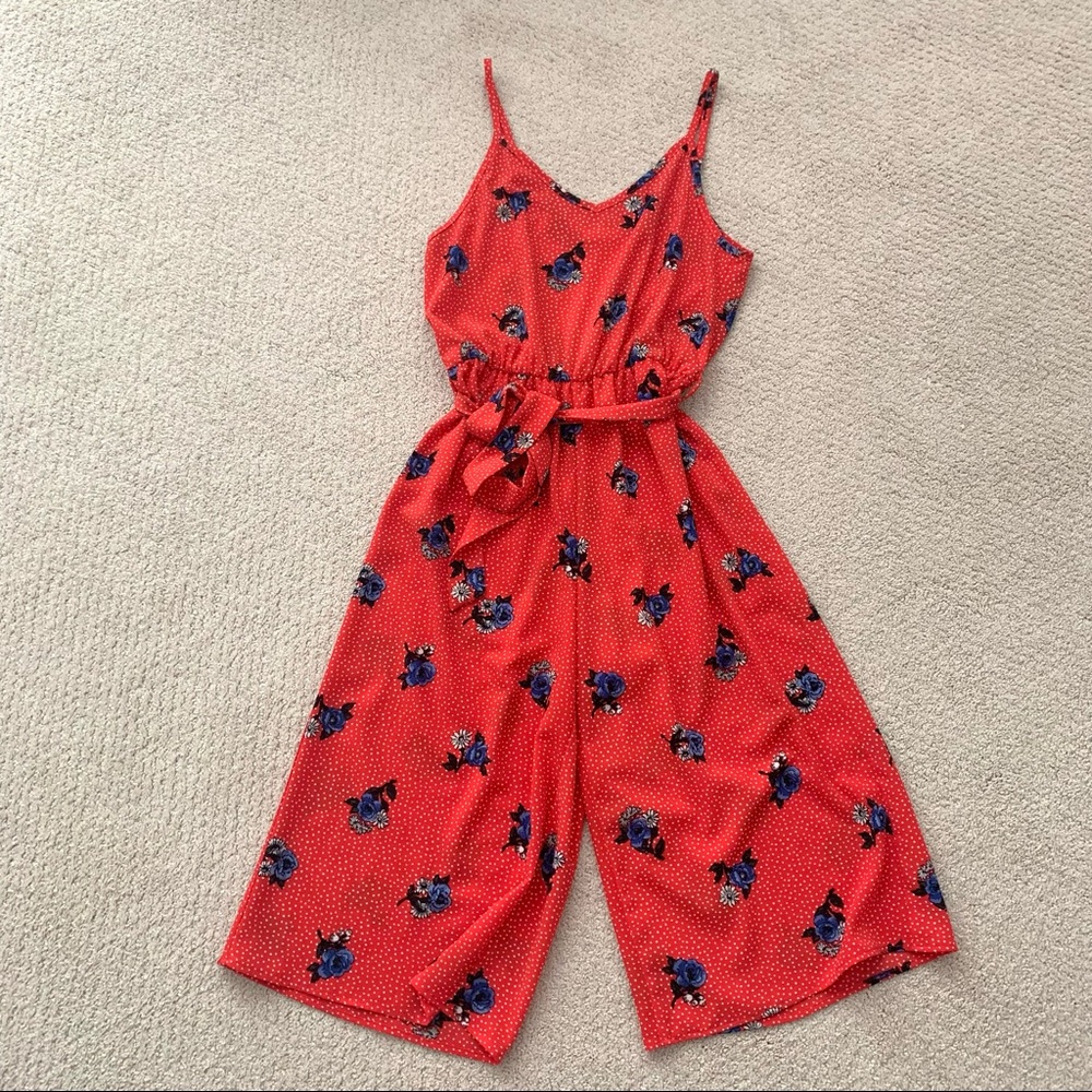 Floral Red Jumpsuit